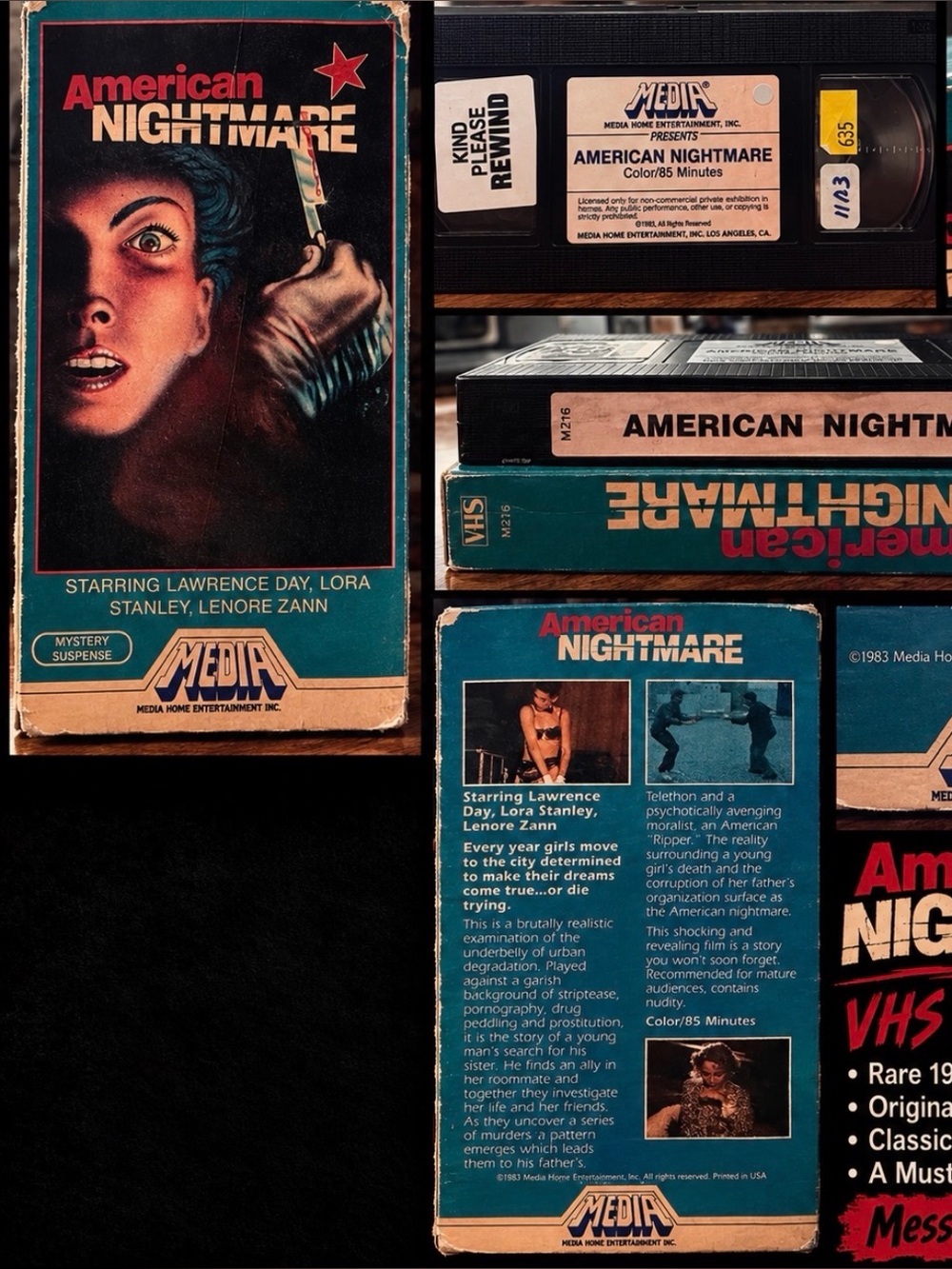Vintage American Nightmare VHS - Teal & Black
